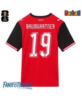 Austria Christoph Baumgartner #19 Tricou Fotbal Replică Mondial 2026 Barbati Acasa
